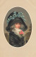 N°24866 - Illustrateur MM Vienne N°559 - Jeune Femme Avec Un Chapeau Et Un Manteau Noir, Un Ruban Bleu Sur Le Chapeau - Vienne