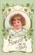 N°24896 - Art Nouveau - Bonne Fête - Portrait D'un Enfant Dans Un Médaillon - Paillettes - Autres & Non Classés