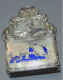 Delcampe - -PORTE ALLUMETTES PYROGENE MURAL ARGENT MINERVE PAYSAGE MOULIN EMAIL BLEU   E - Mecheros (Pyrogenes)