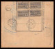 25312/ Bulletin D'expédition France Colis Postaux Bas-Rhin Strasbourg 1923 N° 23 BLOC 4 Non Dentelé (imperforate) - Cartas & Documentos