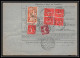 25041 Bulletin D'expédition France Colis Postaux Fiscal Haut Rhin 1927 Wissembourg Semeuse 199 Bloc 4 + Merson 145 GARE - Storia Postale