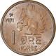 Norvège, Olav V, Ore, 1971, Bronze, SPL, KM:403 - Norvège