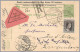 LUXEMBOURG - 1919 37½c Marie-Adélaïde Uprates 5c Arms PC - Domestic Remboursement Use - 1907-24 Scudetto