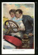 Künstler-AK Clarence F. Underwood: Junges Verliebtes Paar Im Oldtimer  - Underwood, Clarence F.
