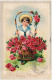Pfingstfest, Mädchen Mit Blumenkor, Präge Karte 1912 Prägekarte - Pentecost