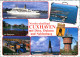 Duhnen-Cuxhaven Fährhafen, Zentrum, Kugelbake, Wasserturm, Luftbild 1998 - Cuxhaven