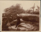 Ansichtskarte Rathen Mann Auf Felsen - Privatfoto AK 1929  - Rathen