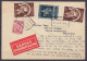 Carte En EXPRES Affr. N°605x2+608+423 Càd [HAM-SUR-HEURE /30 JUIN 1943] Pour BRUXELLES - Répondue, Réaffr. N°419+616+618 - Covers & Documents