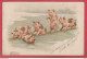 Cochons / Pig - Position Humaine ...groupe De Cochons Sur La Glace - 1902  ( Voir Verso ) - Varkens