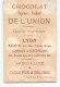 CHROMO / CHOCOLAT DE L'UNION - LES PREMIERS CANOTS DE LA SEINE  - BATEAU  - LYON - Sonstige & Ohne Zuordnung