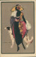 CORBELLA SIGNED 1920s POSTCARD - SILHOUETTE - WOMAN & DOG - EDIT DELL'ANNA & GASPERINI  N. 471/4  (5544) - Corbella, T.