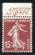 REF59 > FRANCE < N° 189a * * Pub Résyl < Neuf Luxe * * Dos Visible MNH Cote 25 € - Laboratoire Pharmaceutique - Neufs