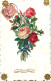  CPA - COLLAGE DE CHROMO DECOUPI - BOUQUET DE ROSES - ETOILES - BONNE FETE  - Fiori