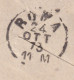 Delcampe - 1873 Geneve Vers L'italie PD + AU VERSO AMBULANT MODANE TORINO 2 ROMA 24 OTT 73 11M - Brieven En Documenten