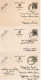 Lot De 3 Cartes Postales 1f20 Type Lion - De Blandain Vers Cappelle-en-Pévèle (France) - Tarif Frontalier - Briefkaarten 1951-..