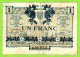 FRANCE / CHAMBRE De COMMERCE De TOURS / 1 FRANC / 8 MAI 1920 / 409024 / SERIE 2eme - Handelskammer