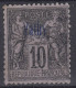 TIMBRE VATHY TYPE SAGE 10c NOIR SURCHARGE N° 4 OBLITERATION TRES LEGERE - Used Stamps