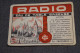 Belle Ancienne Petite Affiche Originale,Eau De Table RADIO, Châtelineau, 95 / 65 Mm. - Afiches