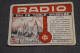 Belle Ancienne Petite Affiche Originale,Eau De Table RADIO, Châtelineau, 95 / 65 Mm. - Manifesti