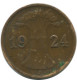 1 REICHSPFENNIG 1924 J DEUTSCHLAND Münze GERMANY #AD460.9.D.A - 1 Rentenpfennig & 1 Reichspfennig