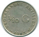 1/10 GULDEN 1963 NETHERLANDS ANTILLES SILVER Colonial Coin #NL12540.3.U.A - Nederlandse Antillen