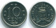10 CENTS 1971 NIEDERLÄNDISCHE ANTILLEN Nickel Koloniale Münze #S13441.D.A - Nederlandse Antillen