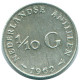 1/10 GULDEN 1962 ANTILLES NÉERLANDAISES ARGENT Colonial Pièce #NL12388.3.F.A - Netherlands Antilles