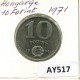 10 FORINT 1971 HUNGARY Coin #AY517.U.A - Hungría