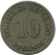 10 PFENNIG 1876 A GERMANY Coin #DB280.U.A - 10 Pfennig