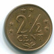 2 1/2 CENT 1971 ANTILLAS NEERLANDESAS Bronze Colonial Moneda #S10482.E.A - Antille Olandesi