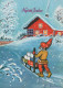 PÈRE NOËL Bonne Année Noël GNOME Vintage Carte Postale CPSM #PAU484.A - Santa Claus