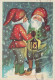 PAPÁ NOEL Feliz Año Navidad GNOMO Vintage Tarjeta Postal CPSM #PAU202.A - Santa Claus