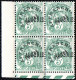 Timbre Pré-oblitéré - Année 1926 - N°02 Neuf**/MNH : Bloc De 4 (Surcharge Décalée) Variété Rare - Neufs