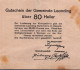 80 HELLER Stadt LEONDING Oberösterreich Österreich Notgeld Banknote #PI238 - [11] Local Banknote Issues