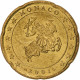 France, Rainier III, 20 Euro Cent, 2001, Paris, Or Nordique, SPL+, KM:171 - Francia