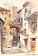 SARTENE Rue Sartene Aquarelle Originale De Robert Lepine 3(scan Recto-verso) MA1326 - Sartene