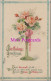 Greetings Postcard - Birthday Greetings - Vase Of Roses   DZ88 - Birthday