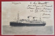 CARTE POSTALE CIRCULÉE À BARCELONA, SANS TIMBRE 1934 - P.fo "CONTE BIANCAMANO", Mediterraneo, Sud America Express - Embarcaciones
