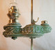 Lampe De Travail Peigniet Changeur Porcelaine Emaillée Verte à Décor De Sphinge Vers 1880  Ref BX24LMP001 - Luminaires & Lustres