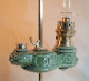 Delcampe - Lampe De Travail Peigniet Changeur Porcelaine Emaillée Verte à Décor De Sphinge Vers 1880  Ref BX24LMP001 - Luminarie E Lampadari