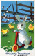 EASTER RABBIT Vintage Postcard CPA #PKE309.GB - Easter