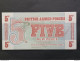 BANKNOTE BRITISH ARMED FORCES 5 PENCE 1945 BRITISH OCCUPATION, GERMANY IN 1945 UNCIRCULATED - British Armed Forces & Special Vouchers