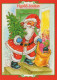 PAPÁ NOEL NIÑO NAVIDAD Fiesta Vintage Tarjeta Postal CPSM #PAK309.ES - Santa Claus