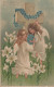 ANGEL CHRISTMAS Holidays Vintage Antique Old Postcard CPA #PAG697.GB - Engel