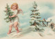 ENGEL WEIHNACHTSFERIEN Feiern & Feste Vintage Ansichtskarte Postkarte CPSM #PAH073.DE - Angeli