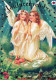 ANGELO Buon Anno Natale Vintage Cartolina CPSM #PAH887.IT - Angeli