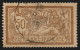 N°120c, Variété "sans Teinte De Fond", Merson 50c Brun Et Gris, Oblitéré - B/TB - Used Stamps