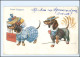 S4141/ Menschliche Dackel Dachshund  AK "Dackels Liebesleben"  - Hunde