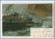 XX17942/ Schiff Vor Der Elbmündung , Starker Seegang  Litho AK 1899   - Cargos