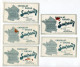 Lot De 5 Chromos Chocolat SUCHARD Puzzle Carte De France Serie 226 - Suchard